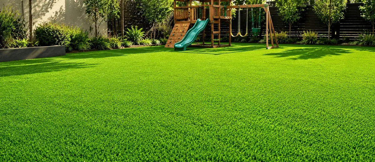 ILAN Pure Green artificial grass in a garden play area