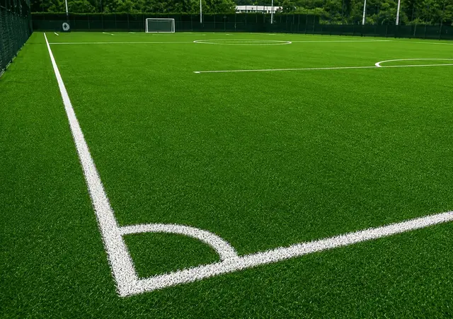 ILAN football turf pitch with corner markings and goal